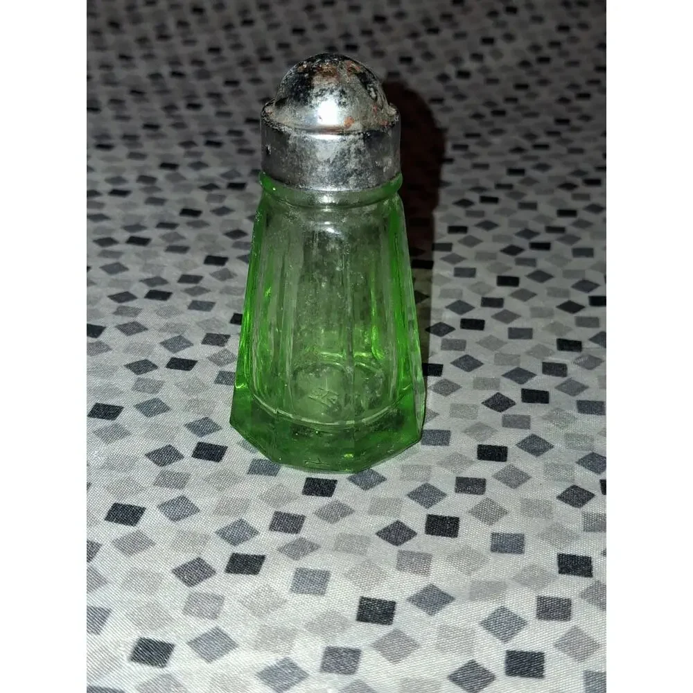 Vintage Hazel Atlas Uranium Glass Pepper Shaker